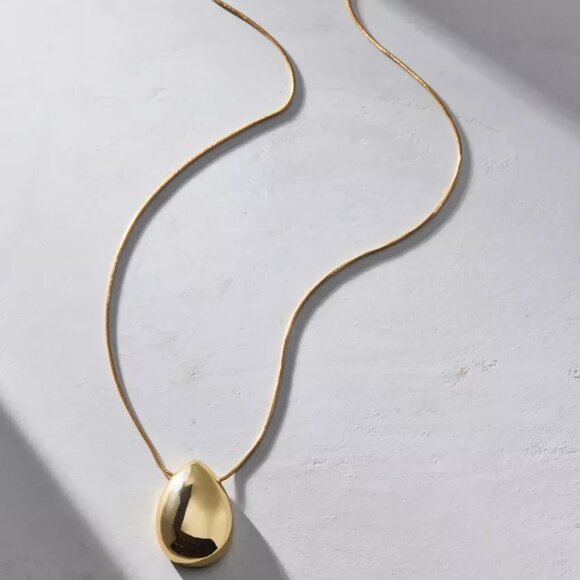 New Urban Outfitters Maisie Long Slinky Chain Gold Metal Pendant Necklace - Picture 1 of 2